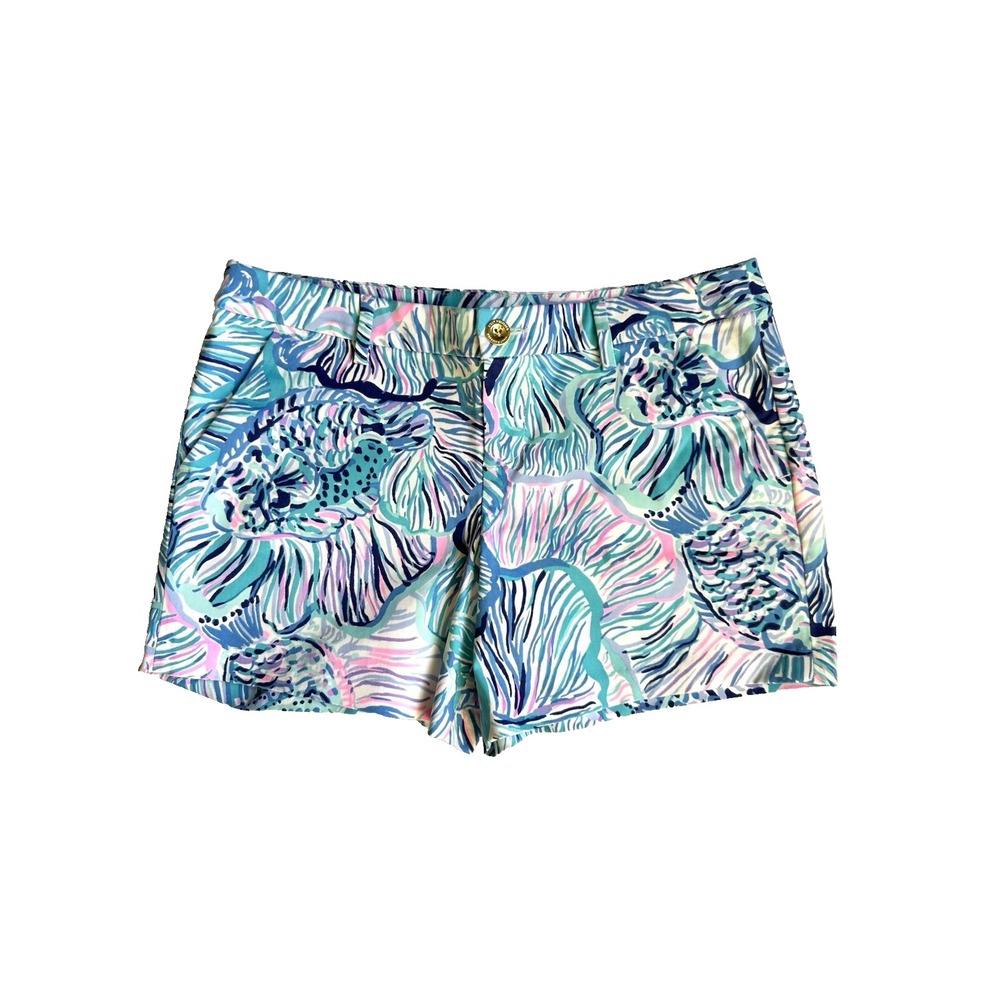Lilly Pulitzer Callahan Stretch Shorts Bermuda Blue Sz 8 Beach Resort Preppy NWT